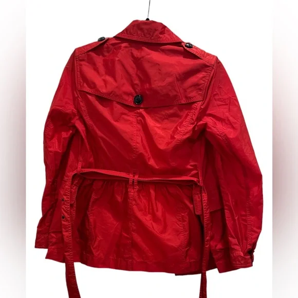 Red Burberry Brit windbreaker jacket